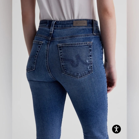 AG Jeans Farrah Boot High Rise denim Medium wash, raw him size 32 R - Picture 2 of 15